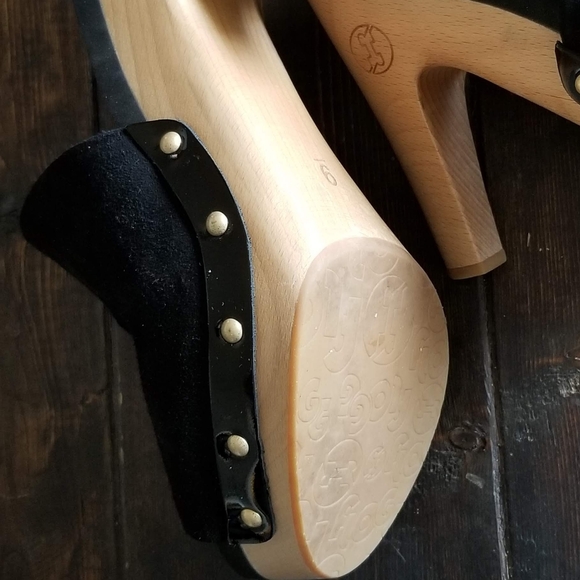 FLOGG BLACK SUEDE CLOGS - Picture 3 of 4